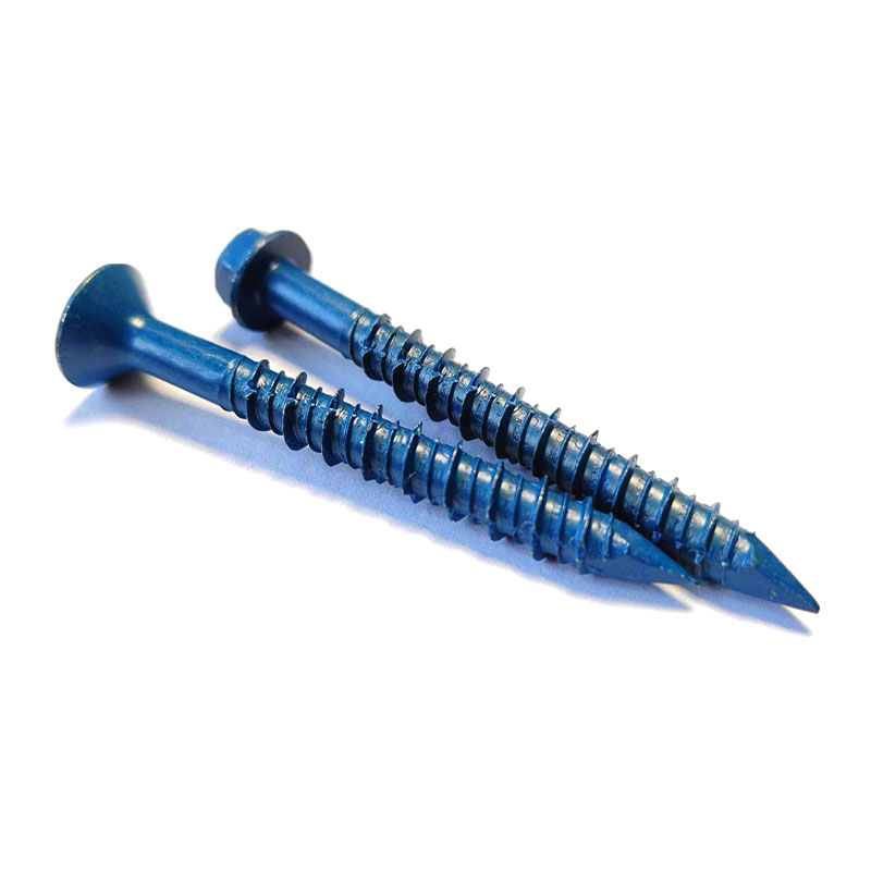 Hex Head Blue Concrete Screw Slotted Hex Head Blue Concrete Screw Slotted